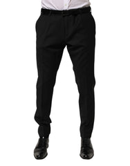 Dolce & Gabbana Black Wool Formal Dress Men Trouser Pants - IT50 | L - Trousers
