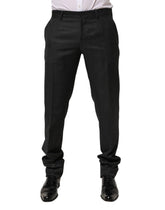 Dolce & Gabbana Black Wool Formal Dress Men Trouser Pants - IT50 | L - Trousers