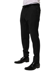 Dolce & Gabbana Black Wool Formal Dress Men Trouser Pants - IT50 | L - Trousers