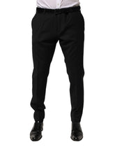 Dolce & Gabbana Black Wool Formal Dress Men Trouser Pants - IT50 | L - Trousers