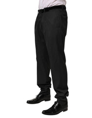 Dolce & Gabbana Black Wool Formal Dress Men Trouser Pants - IT58 | XXL - Trousers