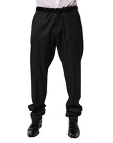 Dolce & Gabbana Black Wool Formal Dress Men Trouser Pants - IT58 | XXL - Trousers