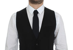 Dolce & Gabbana Black Wool Formal Dress Vest Gilet Jacket - IT46 | S - Vests