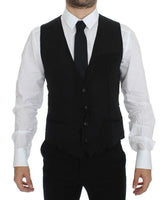 Dolce & Gabbana Black Wool Formal Dress Vest Gilet Jacket - IT46 | S - Vests
