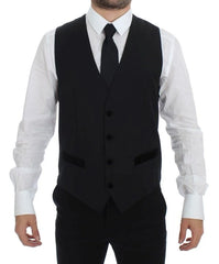 Dolce & Gabbana Black Wool Formal Dress Vest Gilet Weste - IT48 | M - Vests