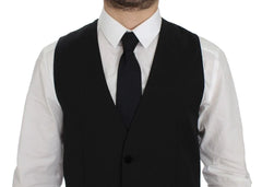 Dolce & Gabbana Black Wool Formal Dress Vest Gilet Weste - IT48 | M - Vests
