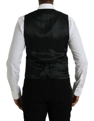 Dolce & Gabbana Black Wool Formal Dress Waistcoat Vest - IT48 | M - Vests