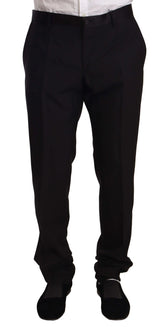 Dolce & Gabbana Black Wool Formal Tuxedo Trouser Pants - IT56 | XXL - Trousers