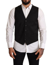 Dolce & Gabbana Black Wool Formal Waistcoat Dress - Vests
