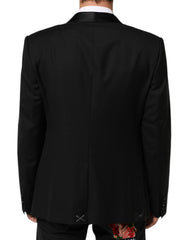 Dolce & Gabbana Black Wool GOLD 1 Button Men Suit Blazer - IT56 | XXL - Sport Jackets