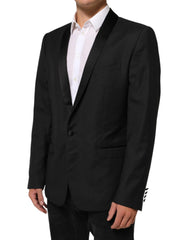 Dolce & Gabbana Black Wool GOLD 1 Button Suit Coat Blazer - Sport Jackets