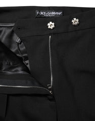 Dolce & Gabbana Black Wool High Waist Flared Pants - IT40|S