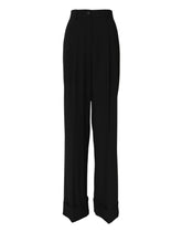 Dolce & Gabbana Black Wool High Waist Formal Pants - IT38 | XS - Trousers