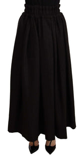 Dolce & Gabbana Black Wool High Waist Maxi PIECE Skirt - IT40|S - Skirts