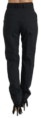 Dolce & Gabbana Black Wool High Waist Tapered Pants - IT38 | XS - Trousers
