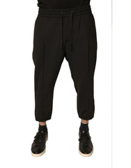 Dolce & Gabbana Black Wool Jogger Jogging Pants - IT50 | L - Joggers