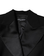 Dolce & Gabbana Black Wool Jumpsuit Dress Women Coat Jacket - IT36|XXS - Overcoats
