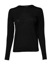 Dolce & Gabbana Black Wool Knit Crew Neck Pullover Sweater - IT38 | XS - Sweaters