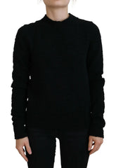 Dolce & Gabbana Black Wool Knit Crewneck Pullover Sweater - IT40|S - Sweaters