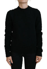 Dolce & Gabbana Black Wool Knit Crewneck Pullover Sweater - IT40|S - Sweaters
