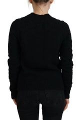 Dolce & Gabbana Black Wool Knit Crewneck Pullover Sweater - IT40|S - Sweaters