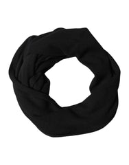 Dolce & Gabbana Black Wool Knit Neck Wrap Shawl Men Scarf