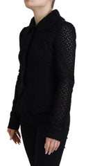 Dolce & Gabbana Black Wool Knitted Button Down Collar Jacket - IT40|S - Coats & Jackets