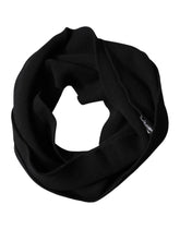 Dolce & Gabbana Black Wool Knitted Neck Wrap Foulard Scarf