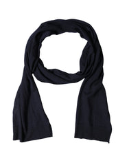 Dolce & Gabbana Black Wool Knitted Shawl Neck Wrap 200cm x 25cm Scarf