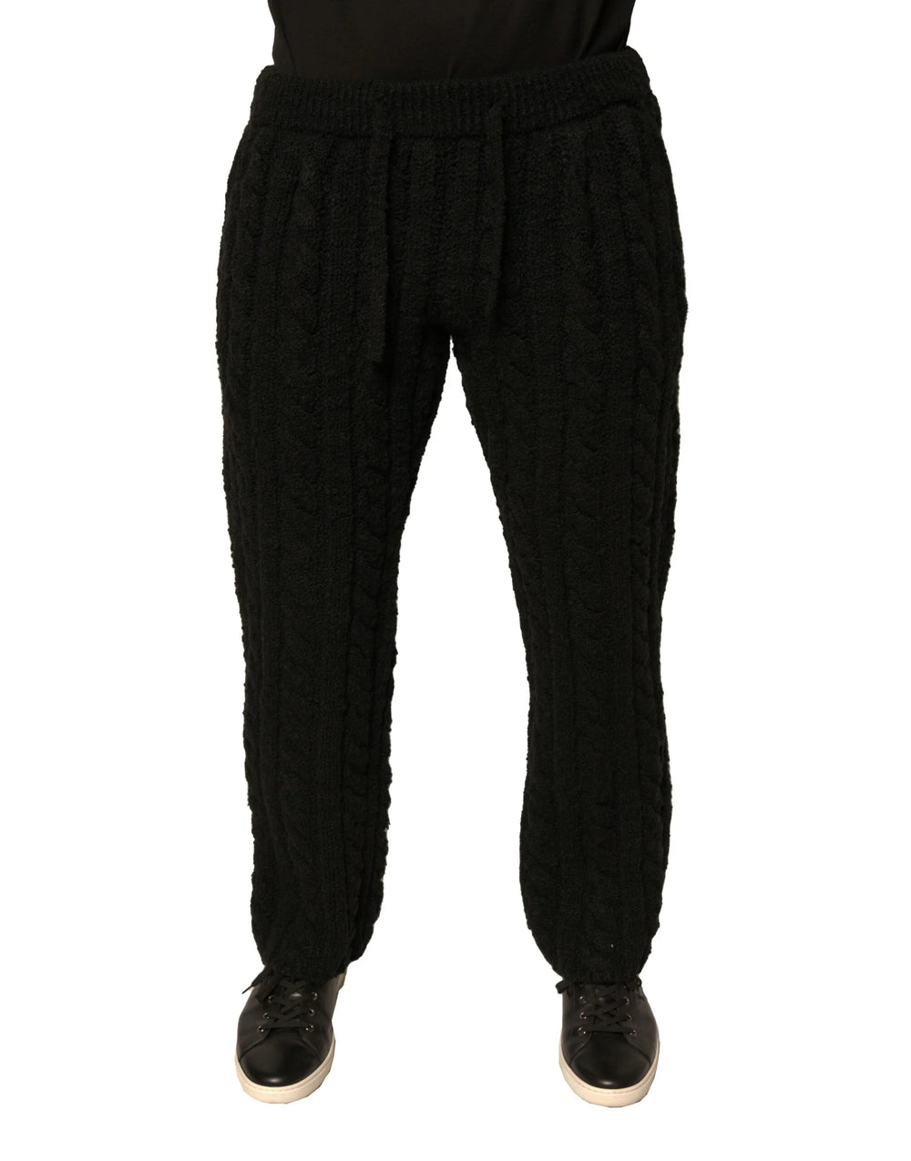 Dolce & Gabbana Black Wool Knitted Skinny Pants - IT44 | XS - Trousers