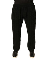 Dolce & Gabbana Black Wool Knitted Skinny Pants - IT44 | XS - Trousers