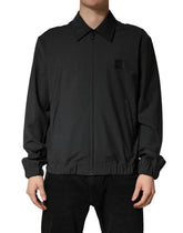Dolce & Gabbana Black Wool Logo Full Zip Men Bomber Jacket - IT48 | M - Bomber Jackets