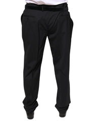 Dolce & Gabbana Black Wool Men Formal Dress Pants - IT58 | XXL - Trousers