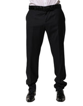 Dolce & Gabbana Black Wool Men Formal Dress Trouser Pants - IT56 | XXL - Trousers