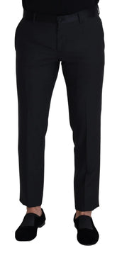 Dolce & Gabbana Black Wool Men Formal Pants - IT50 | L - Trousers