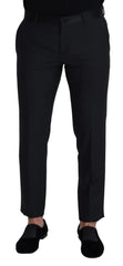 Dolce & Gabbana Black Wool Men Formal Pants - IT50 | L - Trousers