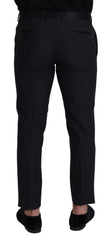 Dolce & Gabbana Black Wool Men Formal Pants - IT50 | L - Trousers