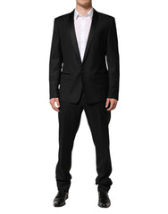 Dolce & Gabbana Black Wool Men Single Breasted 2 Piece Suit - IT52 | XL - Pant Suits