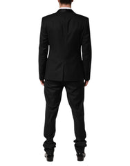 Dolce & Gabbana Black Wool Men Single Breasted 2 Piece Suit - IT52 | XL - Pant Suits