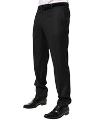 Dolce & Gabbana Black Wool Mid Waist Dress Men Trouser Pants - IT52 | XL - Trousers