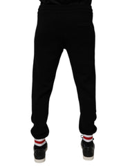 Dolce & Gabbana Black Wool Mid Waist Jogger Sweatpants Pants - Joggers