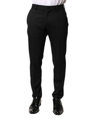 Dolce & Gabbana Black Wool Mid Waist Men Dress Trousers Pants - IT46 | S