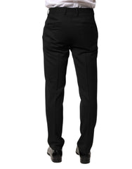 Dolce & Gabbana Black Wool Mid Waist Men Dress Trousers Pants - IT46 | S