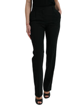 Dolce & Gabbana Black Wool Mid Waist Tapered Pants - IT38 | XS - Trousers