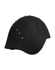Dolce & Gabbana Black Wool Multicolor Embellished Cloche Hat - Hats