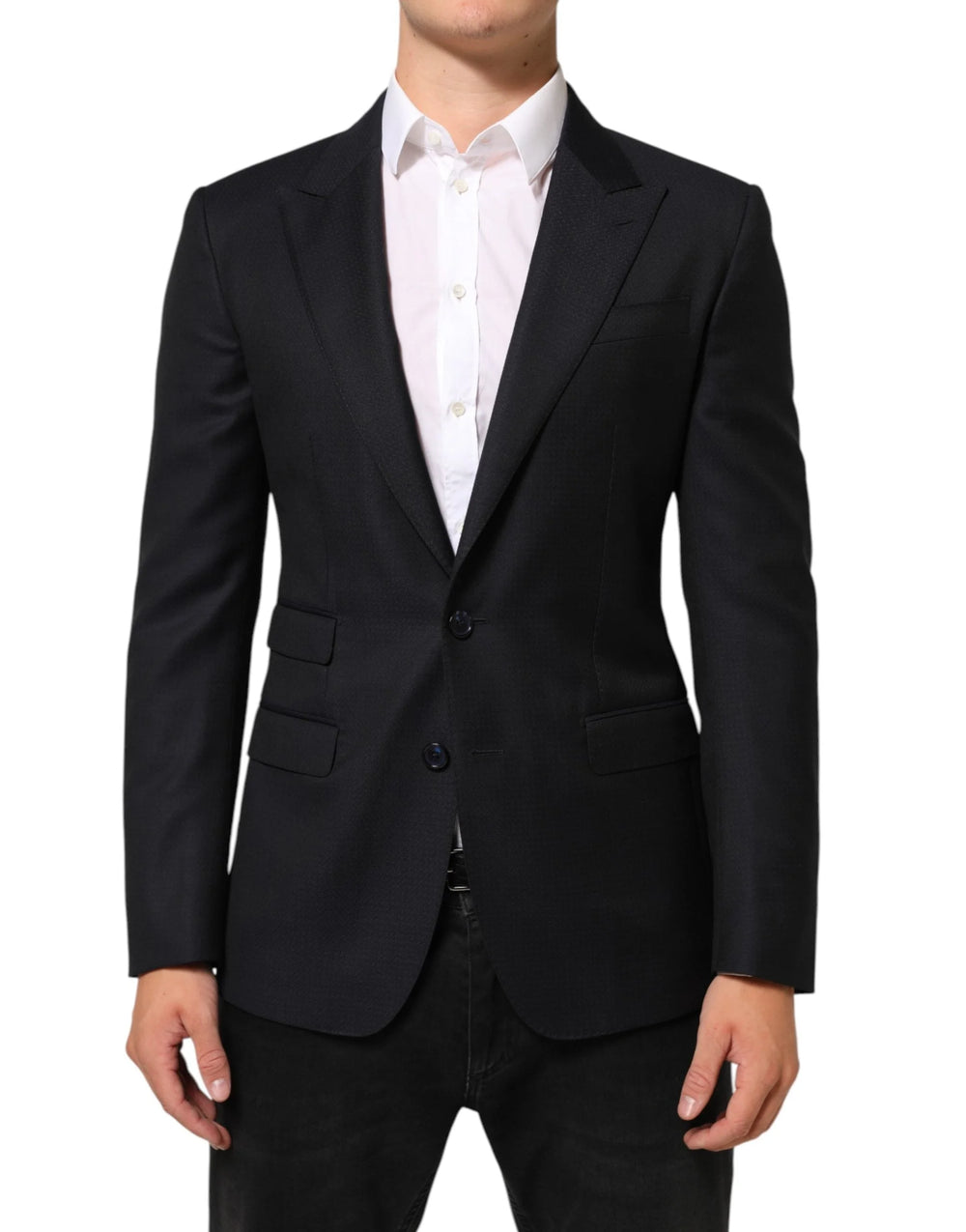 Dolce & Gabbana Black Wool NAPOLI 2 Button Men Suit Blazer - IT46 | S - Sport Jackets