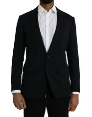 Dolce & Gabbana Black Wool Notch Single Breasted Coat Blazer - IT50 | L - Sport Jackets