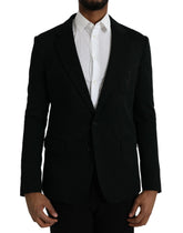 Dolce & Gabbana Black Wool Notch Single Breasted Coat Blazer - IT50 | L - Sport Jackets