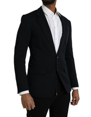Dolce & Gabbana Black Wool Notch Single Breasted Coat Blazer - IT50 | L - Sport Jackets