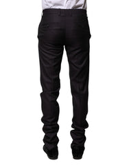 Dolce & Gabbana Black Wool Patterned Formal Pants - IT44 | XS - Trousers